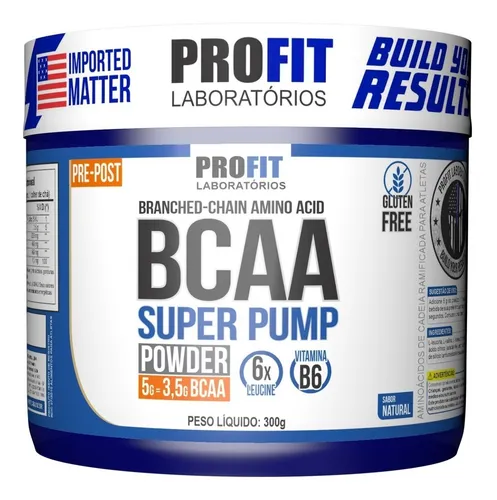 Bcaa 6:1:1 Em Pó Super Pump 300g - Profit Labs Sabor Natural